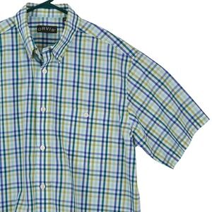 ORVIS Mens Plaid Button Down Short‎ Sleeve Shirt Size L